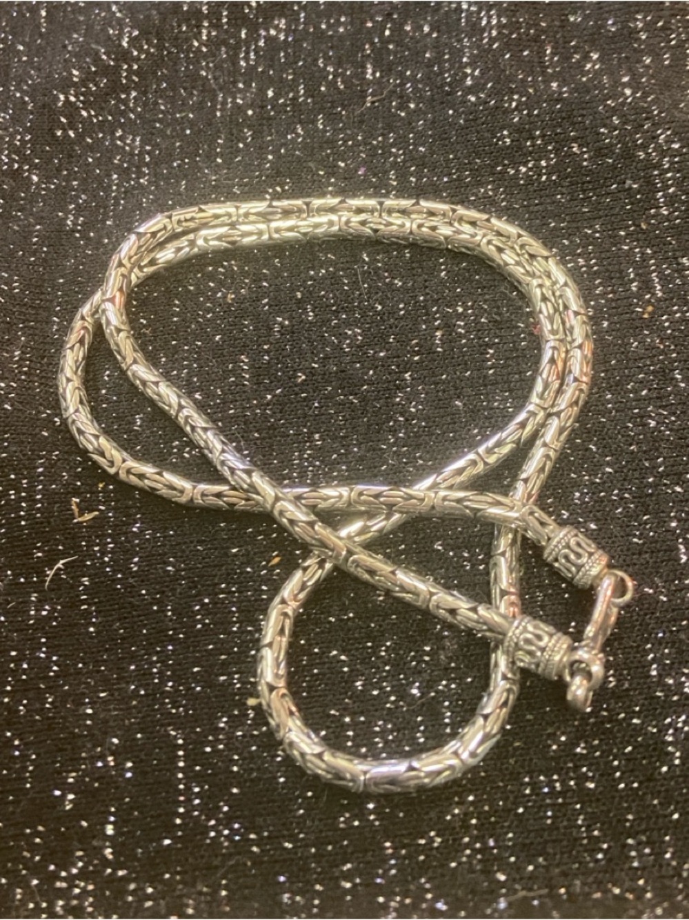 Sterling 925 Silver Vintage Byzantine Chain Necklace 18โ Excellent Condition - Picture 6 of 8